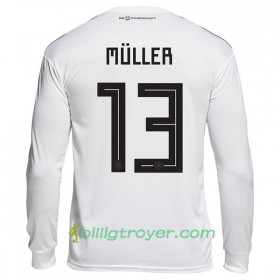 Billige Fotballdrakter Tyskland Muller 13 VM 2018 Hjemmedraktsett Langermet